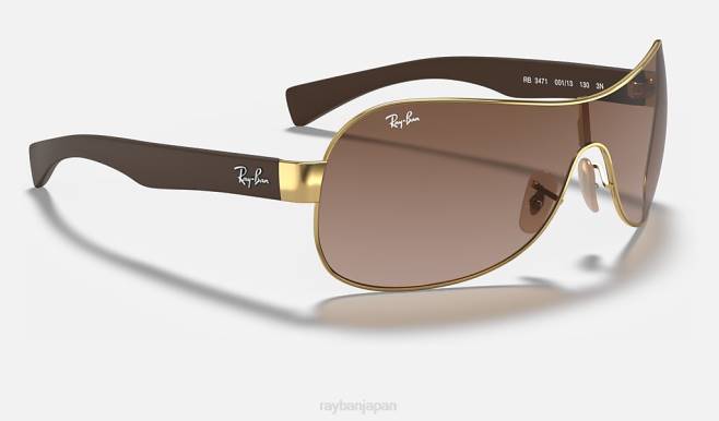 Ray-Ban ポリッシュゴールド/ブラウン 男性 rb3471 サングラス 44RX802