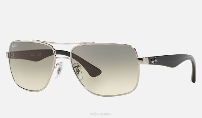 Ray-Ban ポリッシュシルバー/ライトグレー 男性 rb3483 サングラス 44RX1268