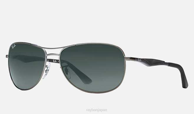 Ray-Ban ポリッシュガンメタル/グリーン 男性 rb3519 サングラス 44RX1262