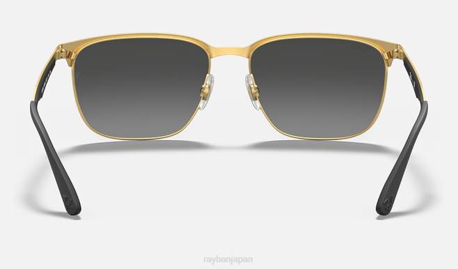 Ray-Ban ゴールド/グレーにポリッシュブラック 男性 rb3569 サングラス 44RX835