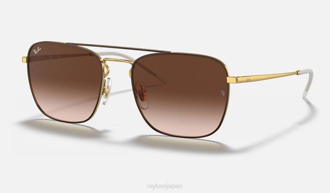 Ray-Ban ポリッシュブラウン/ゴールド/ブラウン 男性 rb3588 サングラス 44RX419