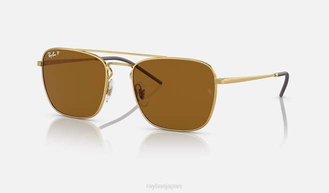 Ray-Ban ポリッシュゴールド/ブラウン 男性 rb3588 サングラス 44RX422