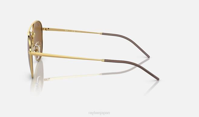 Ray-Ban ポリッシュゴールド/ブラウン 男性 rb3589 サングラス 44RX798