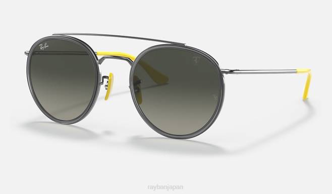 Ray-Ban ポリッシュガンメタル/グレー 男性 rb3647m スクーデリア フェラーリ コレクション サングラス 44RX1036