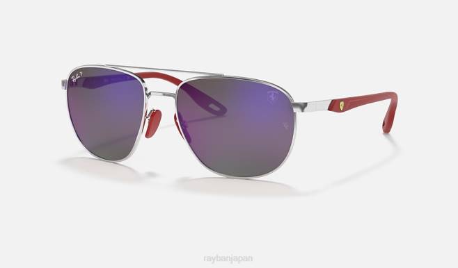 Ray-Ban ポリッシュシルバー/ブルー 男性 rb3659m スクーデリア フェラーリ コレクション サングラス 44RX1121
