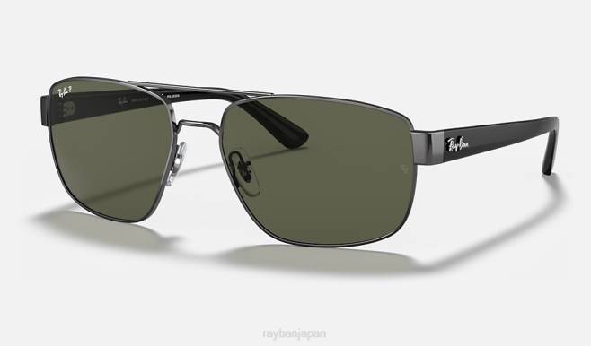 Ray-Ban ポリッシュガンメタル/グリーン 男性 rb3663 サングラス 44RX669