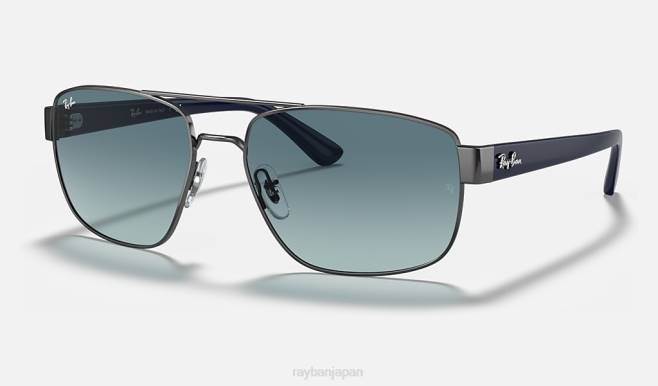 Ray-Ban ポリッシュガンメタル/ブルー 男性 rb3663 サングラス 44RX671