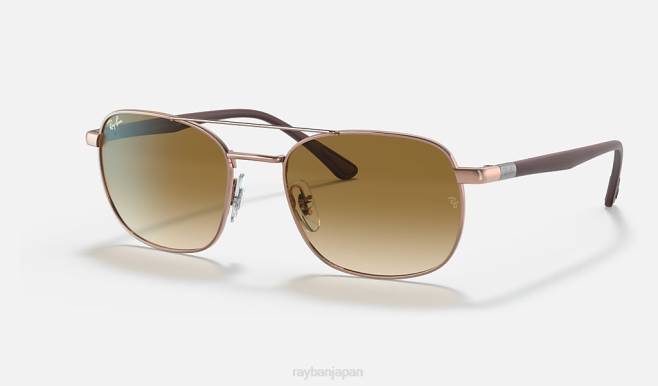 Ray-Ban ポリッシュドコッパー/ライトブラウン 男性 rb3670 サングラス 44RX1114