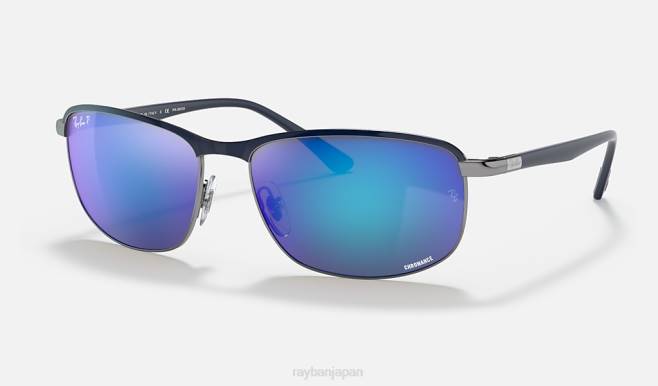 Ray-Ban ガンメタル/グレー/ブルーにマットブルー 男性 rb3671ch クロマンス サングラス 44RX1187