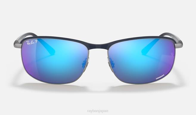 Ray-Ban ガンメタル/グレー/ブルーにマットブルー 男性 rb3671ch クロマンス サングラス 44RX1187