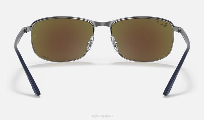 Ray-Ban ガンメタル/グレー/ブルーにマットブルー 男性 rb3671ch クロマンス サングラス 44RX1187