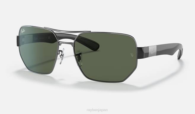 Ray-Ban ポリッシュガンメタル/グリーン 男性 rb3672 サングラス 44RX1126