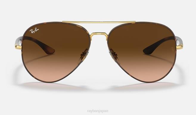 Ray-Ban ポリッシュゴールド/ピンク/ブラウン 男性 rb3675 サングラス 44RX1291