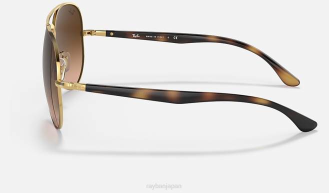 Ray-Ban ポリッシュゴールド/ピンク/ブラウン 男性 rb3675 サングラス 44RX1291