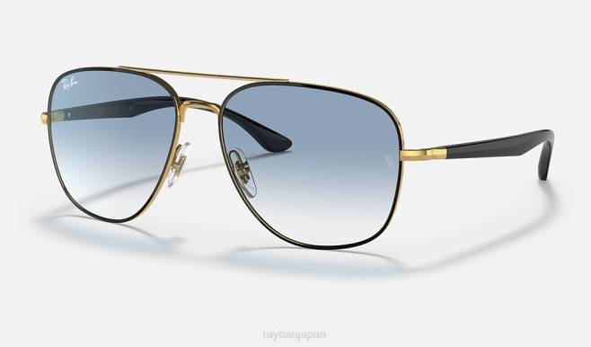Ray-Ban ゴールド/ブルーにポリッシュブラック 男性 rb3683 サングラス 44RX1311
