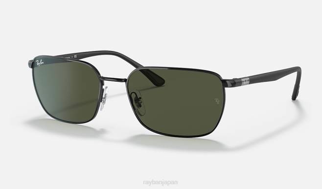 Ray-Ban ポリッシュブラック/グリーン 男性 rb3684 サングラス 44RX1327