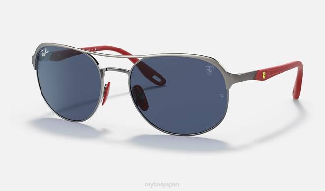 Ray-Ban マットグレー/ダークブルー 男性 rb3685m スクーデリア フェラーリ コレクション サングラス 44RX1342
