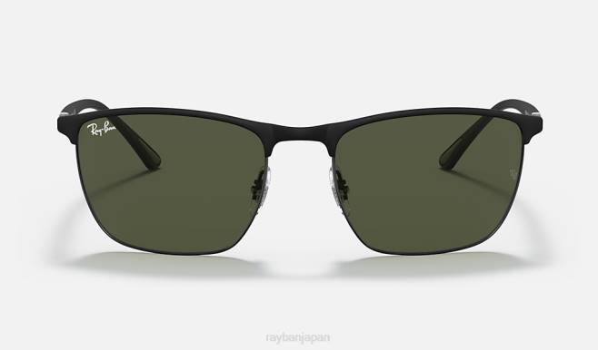 Ray-Ban マットブラック/グリーン 男性 rb3686 サングラス 44RX1416