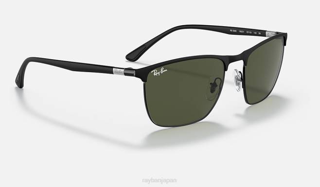 Ray-Ban マットブラック/グリーン 男性 rb3686 サングラス 44RX1416
