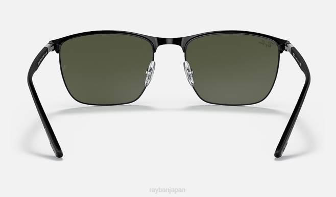 Ray-Ban マットブラック/グリーン 男性 rb3686 サングラス 44RX1416