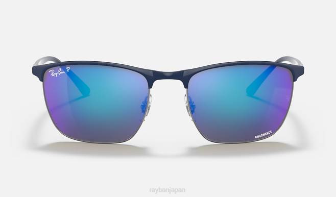 Ray-Ban ガンメタル/ブルーにポリッシュブルー 男性 rb3686 クロマンス サングラス 44RX1418