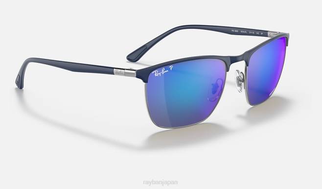 Ray-Ban ガンメタル/ブルーにポリッシュブルー 男性 rb3686 クロマンス サングラス 44RX1418
