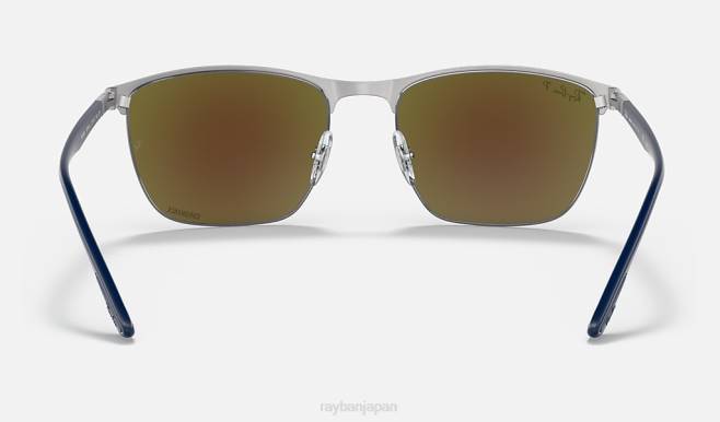 Ray-Ban ガンメタル/ブルーにポリッシュブルー 男性 rb3686 クロマンス サングラス 44RX1418