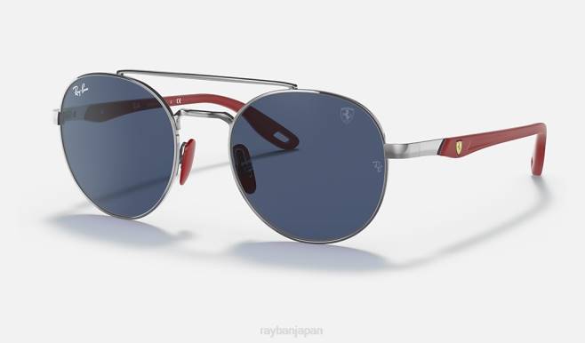 Ray-Ban ポリッシュガンメタル/ブルー 男性 rb3696m スクーデリア フェラーリ コレクション サングラス 44RX1452