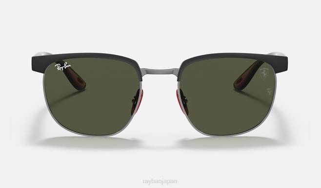 Ray-Ban ガンメタル/グリーンにマットブラック 男性 rb3698m スクーデリア フェラーリ コレクション サングラス 44RX1373