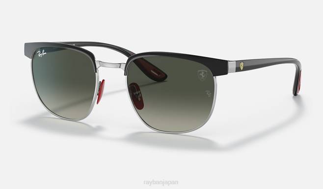 Ray-Ban シルバー/グレーにポリッシュブラック 男性 rb3698m スクーデリア フェラーリ コレクション サングラス 44RX1374