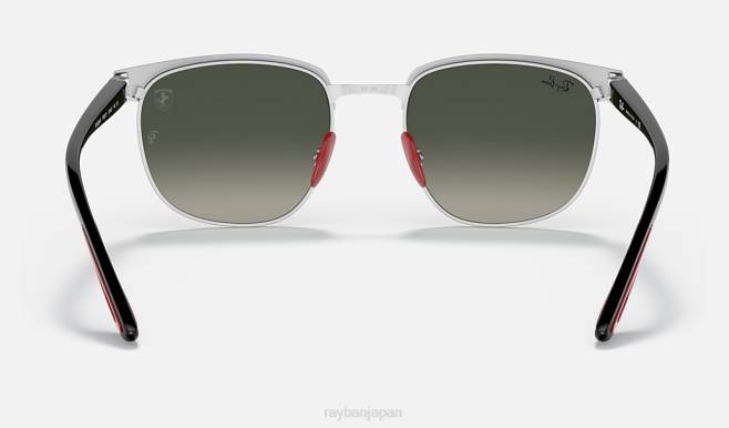 Ray-Ban シルバー/グレーにポリッシュブラック 男性 rb3698m スクーデリア フェラーリ コレクション サングラス 44RX1374