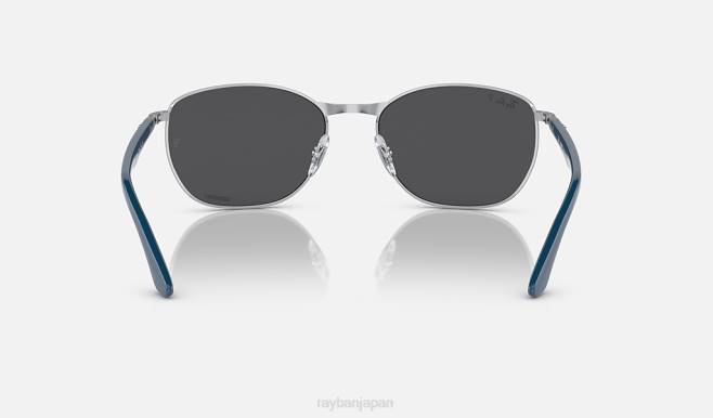 Ray-Ban ポリッシュシルバー/ダークグレー 男性 rb3702 サングラス 44RX1487