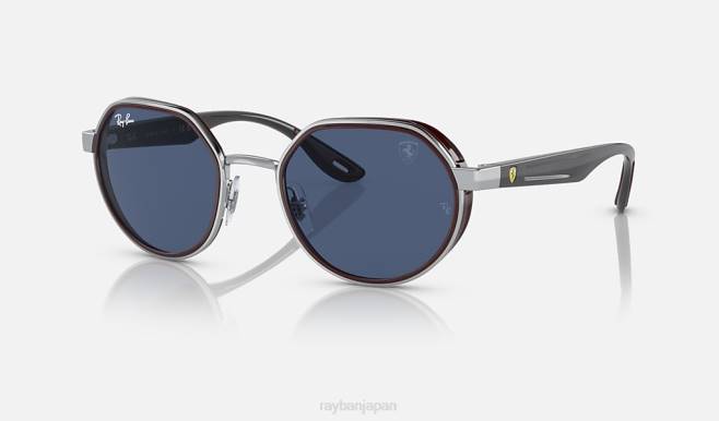 Ray-Ban ポリッシュシルバー/ブルー 男性 rb3703m スクーデリア フェラーリ コレクション サングラス 44RX470