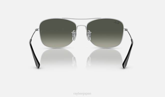 Ray-Ban シルバー/グレーにポリッシュブラック 男性 rb3799 サングラス 44RX1523