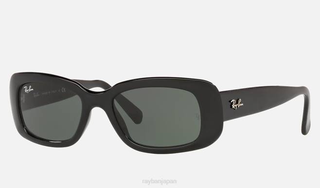 Ray-Ban ポリッシュブラック/グリーン 女性 rb4122 サングラス 44RX1568