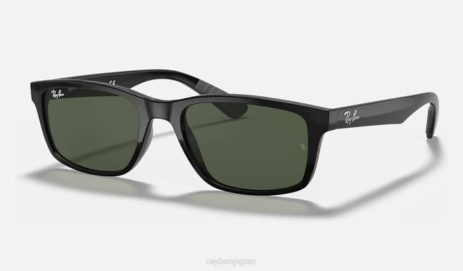 Ray-Ban ポリッシュブラック/グリーン 男性 rb4234 サングラス 44RX1124