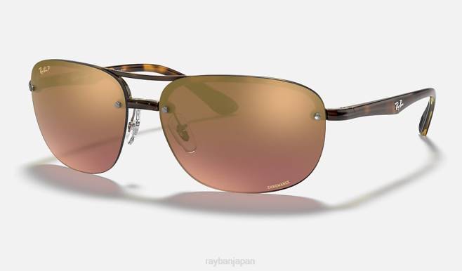 Ray-Ban ポリッシュドライトハバナ/パープル 男性 rb4275ch クロマンス サングラス 44RX1063
