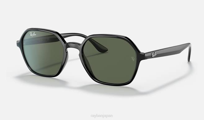 Ray-Ban ポリッシュブラック/グリーン 男性 rb4361 サングラス 44RX1312