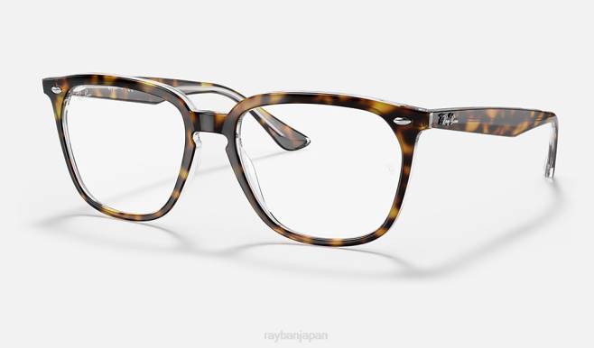 Ray-Ban 透明な磨かれたハバナ 男性 rb4362光学系 眼鏡 44RX1967