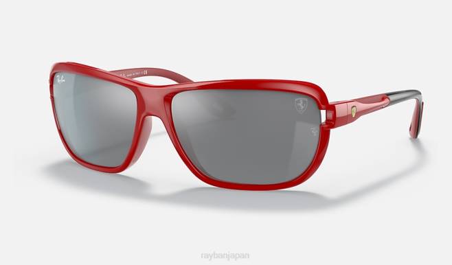 Ray-Ban ポリッシュレッド/グレー 男性 rb4365m スクーデリア フェラーリ コレクション サングラス 44RX1208