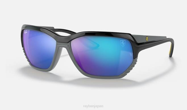 Ray-Ban グレー/ブルーにポリッシュブラック 男性 rb4366m スクーデリア フェラーリ コレクション サングラス 44RX1371
