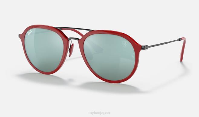 Ray-Ban ポリッシュレッド/シルバー 男性 rb4369m スクーデリア フェラーリ コレクション サングラス 44RX1348