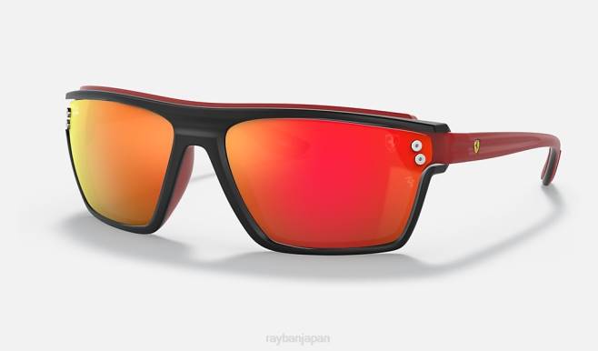 Ray-Ban マットブラック/レッド 男性 rb4370mスクーデリアフェラーリコレクション サングラス 44RX1369