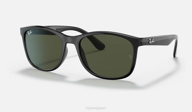 Ray-Ban ポリッシュブラック/グリーン 男性 rb4374 サングラス 44RX1440