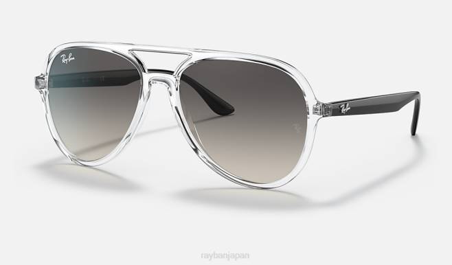 Ray-Ban ポリッシュドトランスペアレント/グレー 男性 rb4376 サングラス 44RX184
