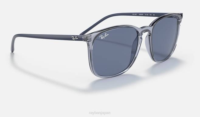 Ray-Ban ポリッシュドトランスペアレントブルー/ダークブルー 男性 rb4387 サングラス 44RX725