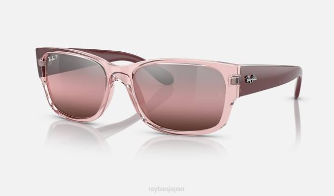 Ray-Ban 磨き上げられた透明なピンク/レッド 男性 rb4388 サングラス 44RX369