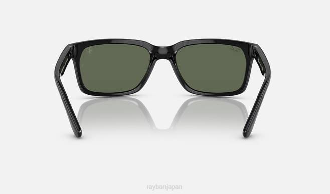 Ray-Ban ポリッシュブラック/グリーン 男性 rb4393m スクーデリア フェラーリ コレクション サングラス 44RX489