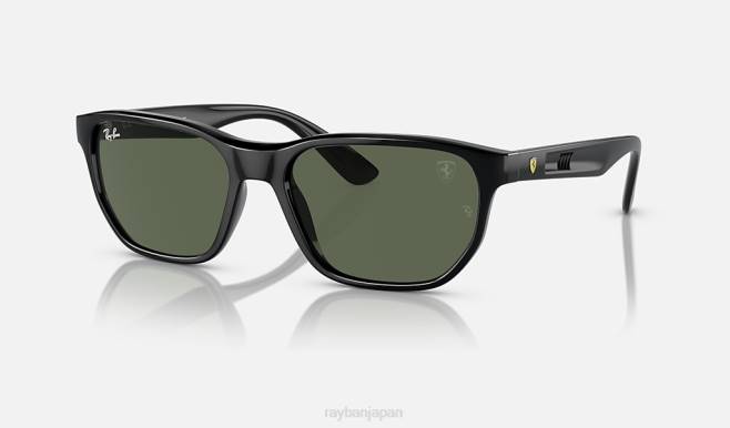 Ray-Ban ポリッシュブラック/ダークグリーン 男性 rb4404m スクーデリア フェラーリ コレクション サングラス 44RX334