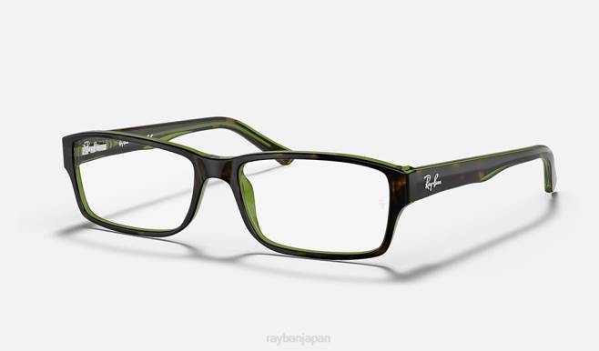 Ray-Ban 緑の磨かれたハバナ 男性 rb5169 光学系 眼鏡 44RX1770